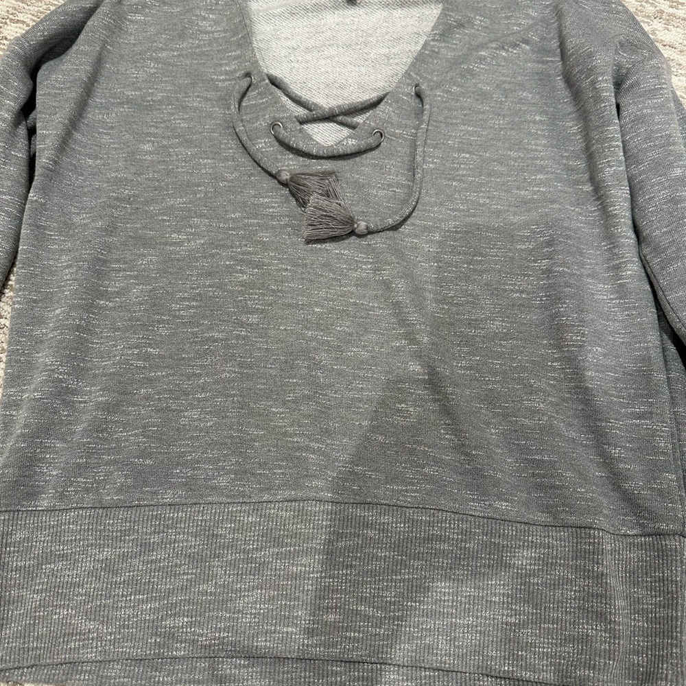 Paige long sleeve gray thin sweatshirt size xs